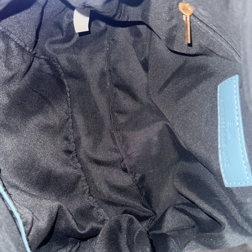 Expressions NYC Slouchy Pleated Powder Blue Crossbody Shoulder Bag w Link Strap - Picture 12 of 13
